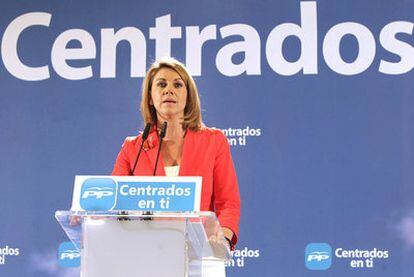 Dolores de Cospedal comparece tras conocer que será presidenta de Castilla-La Mancha.