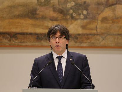 Carles Puigdemont, al Palau de la Generalitat.