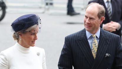 Eduardo y Sophie, condes de Wessex, en la abadía de Westminster de Londres el 9 de marzo de 2020.