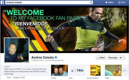 Andr&eacute;s Iniesta es un entusiasta de Facebook. 