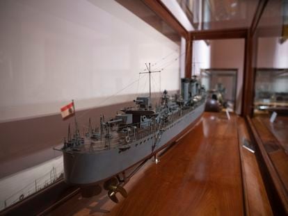 Maqueta del buque republicano 'Churruca', que se conserva en el Museo Naval de Madrid.