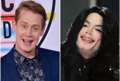 Macaulay Culkin y, a la derecha, Michael Jackson.