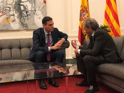 Pedro Sánchez i Quim Torra, en una reunió a Barcelona el 21 de desembre.