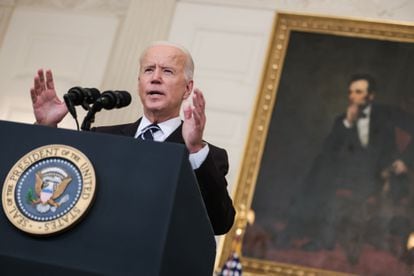 El presidente de Estados Unidos, Joe Biden, durante una comparecencia de prensa.