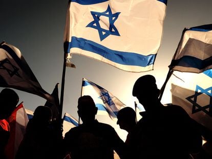 Una manifestación en Netanya en contra de la reforma judicial en Israel, el pasado 28 de marzo.
