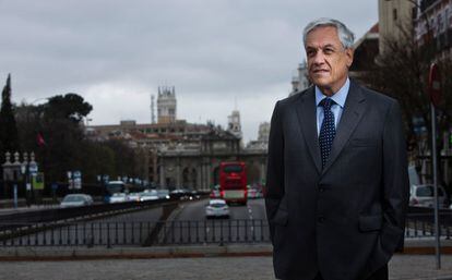 Sebastián Piñera, ayer en Madrid.