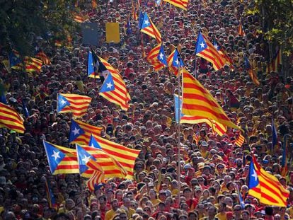 Imagen de una celebración de la Diada en Barcelona.