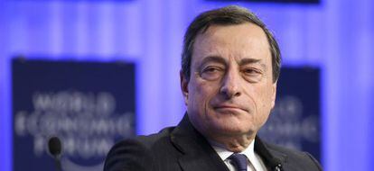 El presidente del BCE, Mario Dragh, en el Foro Ec&oacute;nomico Mundial 