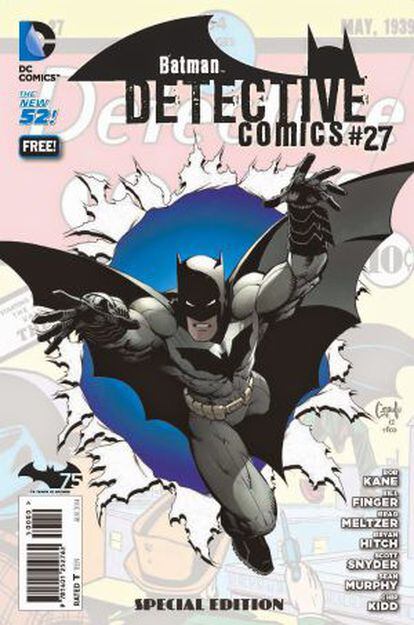 El nuevo número de 'Detective comics #27', que conmemora el 75º aniversario de Batman y contiene por primera vez la firma de Bill Finger.