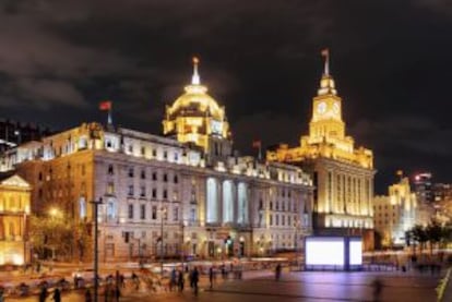 Paseo del Bund, barrio histórico de Shanghái (China).