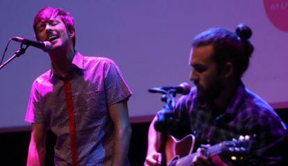 Los componentes de Vetusta Morla, durante el concierto que ofrecieron en la sala Teatro Goya.