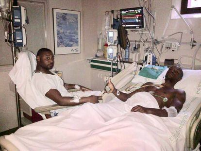 Gerard, cosí d'Abidal, i l'exjugador, a l'hospital el 2012.