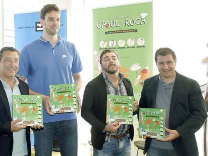 Joan Roca, Pau Gasol, y Jordi y Josep Roca.