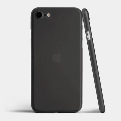 iPhone SE 2 con carcasa oscura.