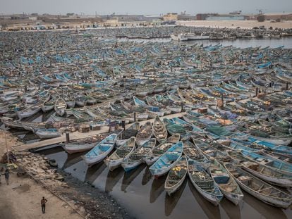 El puerto pesquero artesanal de Nuadibú, en Mauritania.