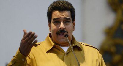 Nicolás Maduro durante un discurso este viernes