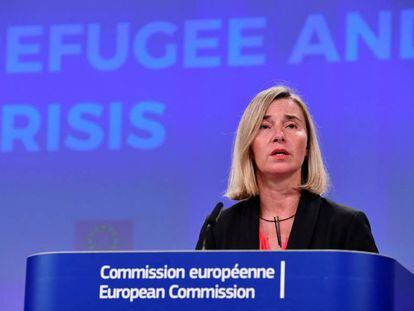 La jefa de la diplomacia comunitaria, Federica Mogherini, en Bruselas, este martes.