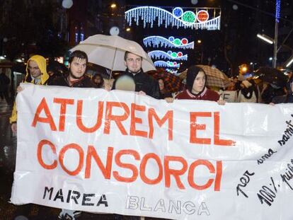 Manifestaci&oacute; a Lleida el novembre passat contra el consorci.