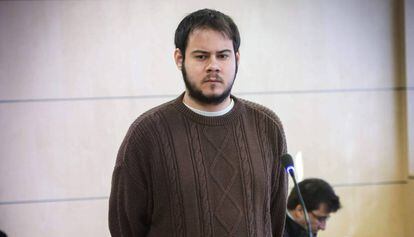 Pablo Hasél durante el juicio en la Audiencia Nacional celebrado en septiembre de 2019.