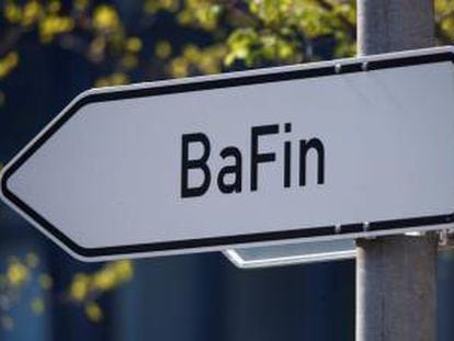 Señal que indica la cercanía del BaFin, el supervisor financiero alemán.
