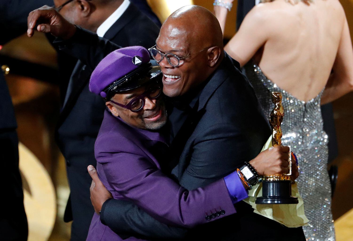 Spike Lee recibe su primera estatuilla por 'Infiltrado del KKKlan' en la 91ª entrega del Oscar, celebrada el 24 de febrero de 2019 en Los Angeles. Lee boicoteó la gala en 2016 por la falta de diversidad del premio.