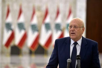 El primer ministro libanés designado, Nayib Mikati, el lunes en Beirut.