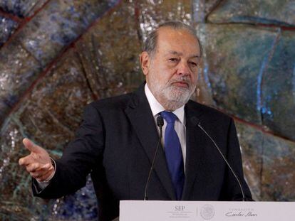 El empresario Carlos Slim en un acto en México.