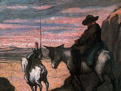 &#39;Don Quijote y Sancho Panza&#39;, óleo sobre tela de Honoré Daumier, del Museo Hammer de Los Ángeles.