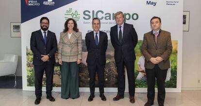 Raúl Calleja (SICampo); Arancha Priede y Juan Arrizabalaga (de Ifema Madrid); Fermín Bohórquez y José Carlos Caballero (de Alianza Rural).