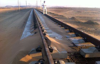 Un tramo en construcción del AVE de Medina a La Meca.