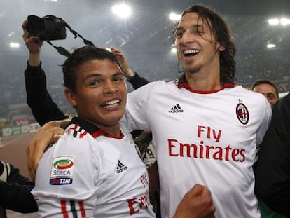 Thiago Silva y Zaltan Ibrahimovic, nuevos jugadores del PSG.