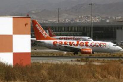 Aviones de Easyjet en el aeropuerto de Málaga.