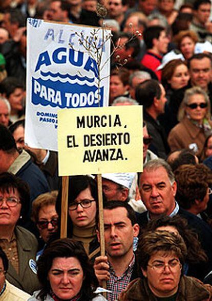 Manifestación a favor del trasvase del Ebro en Murcia.