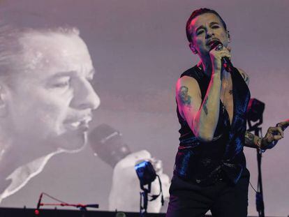 Dave Gahan, cantante de Depeche Mode, durante su último concierto en Madrid.