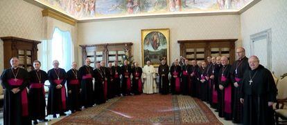 Reunión de obispos españoles con el Papa Francisco, el pasado día 16 en Roma.