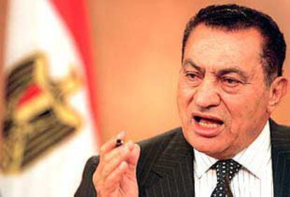 El presidente de Egipto, Hosni Mubarak, durante una visita a Madrid en mayo de 2000.
