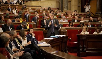 Quim Torra, en un momento de la sesión de control.