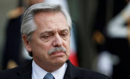 El presidente de Argentina, Alberto Fernández, durante su visita oficial a Francia, la semana pasada.