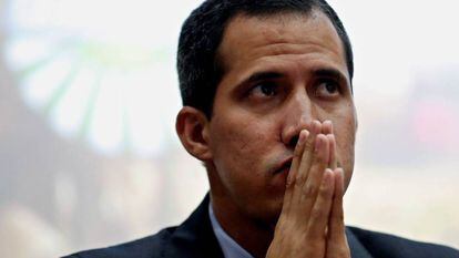 El presidente del Parlamento venezolano y líder opositor, Juan Guaidó, en Caracas (Venezuela).