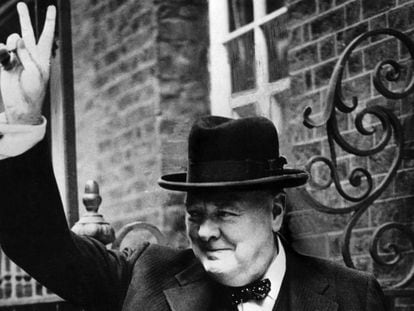 Winston Churchill, en Downing Street (Londres) en 1943.