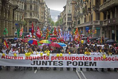 Manifestación contra los recortes en sanidad.