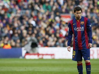 Messi, en el partido frente al M&aacute;laga