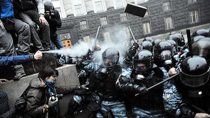 Imágenes de la manifestación en la capital ucrania.