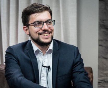 Vachier-Lagrave, el viernes por la noche, tras su triunfo en San Luis