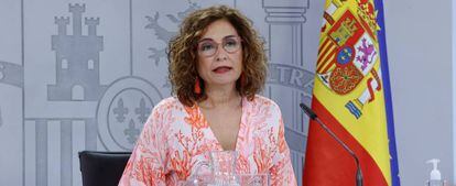 La portavoz del Gobierno y ministra de Hacienda, María Jesús Montero. 