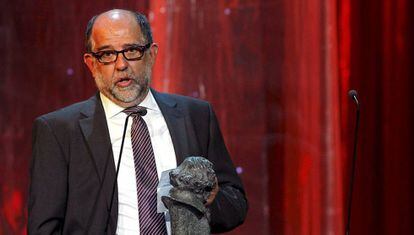 Reyes Abades con el Goya a los Mejores Efectos Especiales, por 'Balada triste de trompeta en 2011'.