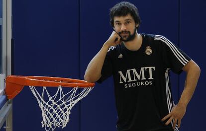 Sergio Llull, después de la entrevista.