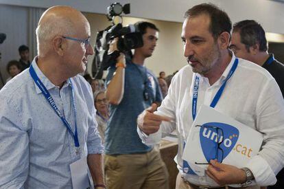 Ramon Espadaler con Josep Antoni Duran Lleida en Caldes de Malavella.