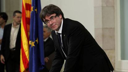 Carles Puigdemont, el martes en el Parlament de Cataluña.