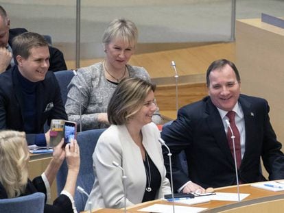 El líder socialdemócrata, Stefan Löfven, tras ser proclamado primer ministro de Suecia, el 18 de enero de 2018.
